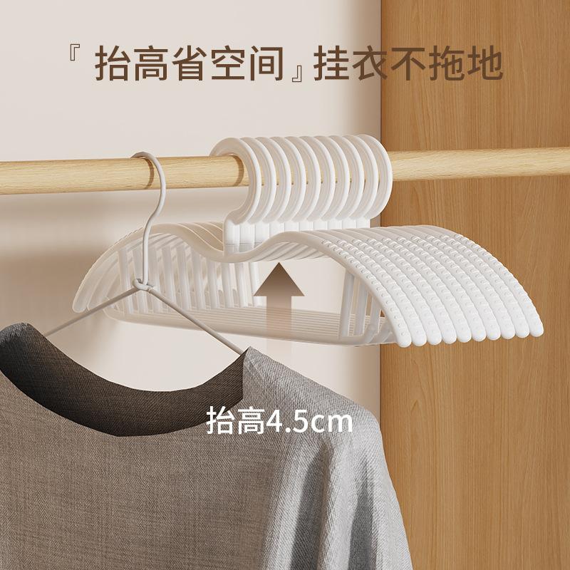 Rotating short neck hanger shrinking neck saving space household hanging wardrobe non-marking anti-shoulder corner slipping short drying large clothes