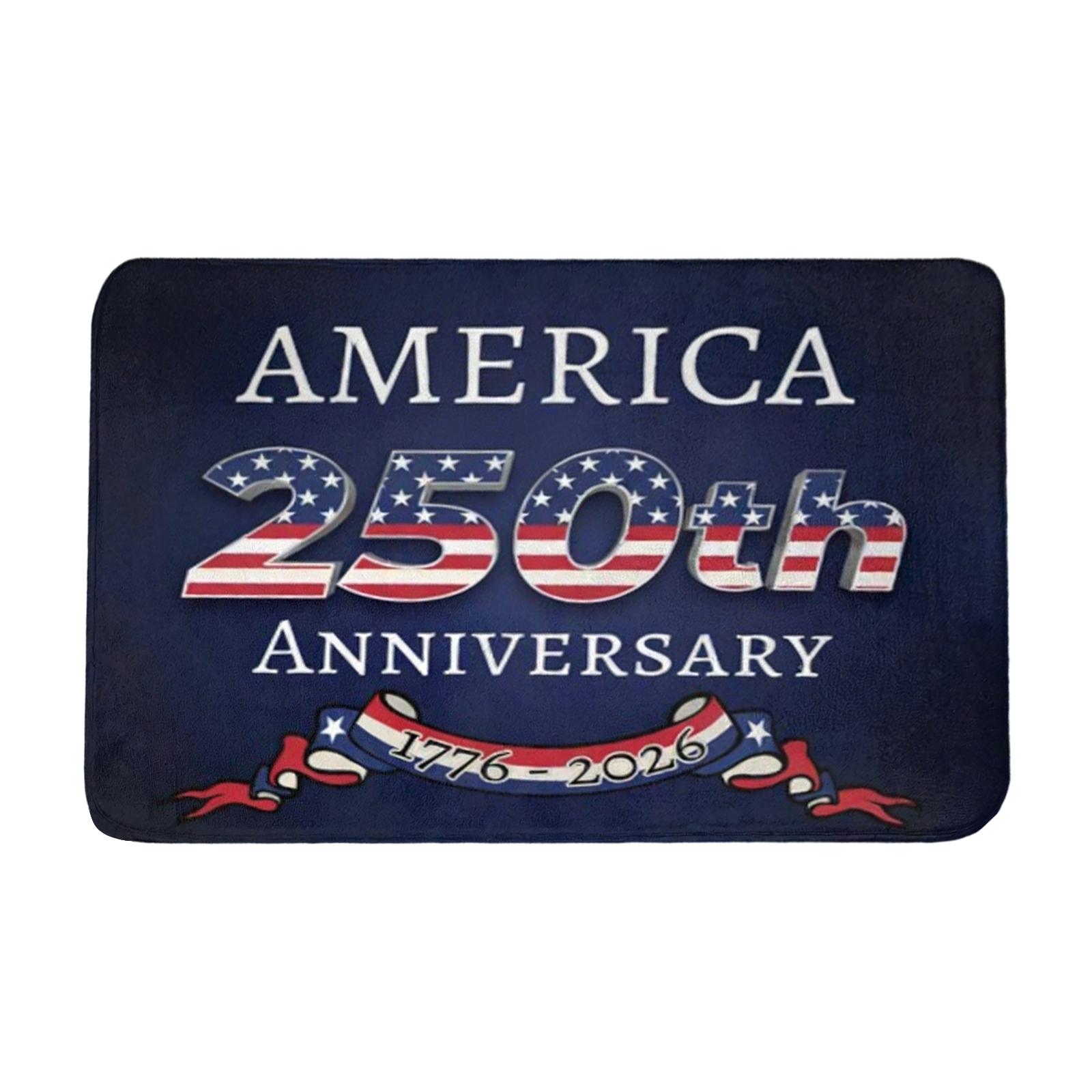 

250 Years of Freedom American Independence Doormat Entrance Rug Durable Non-Slip Floor Mat Welcome Door Mat for Indoor Outdoor Use