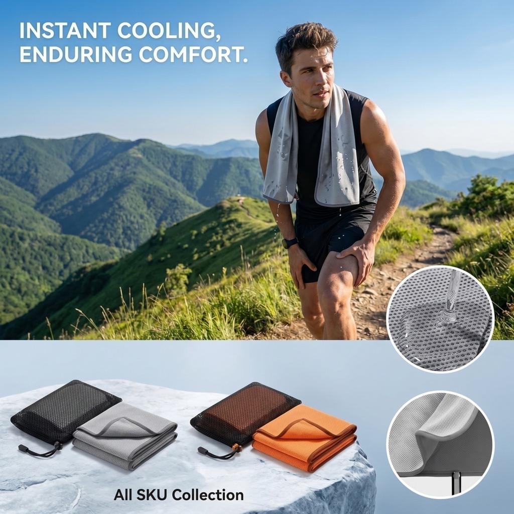 Sports Towel, - Quick-Dry Gym Towel 30100cm with Storage Bag for Workout, Running, Yoga, Travel