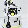10 Pezzi Decorazioni Torta di Compleanno Chitarra Musicale Violino Ornamenti Note Acrilico Inseribili Strumento Musicale Tema Accessori da Forno
