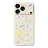For iPhone 17 Pro Case Small Flowers Pattern Printing Straight Edge TPU Phone Back Cover