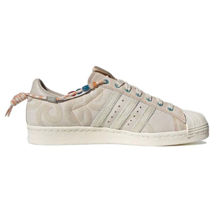 Adidas Originals Superstar 80s Low-Top Sneaker Unisex-Sneaker Weiß Braun ID4795