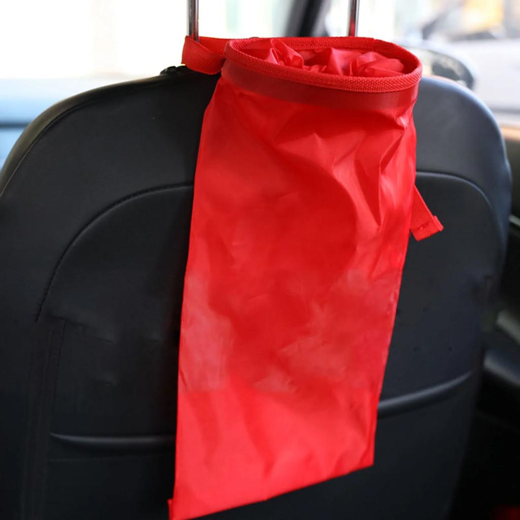 Car Garbage Bin Oxford Cloth Black Auto Trash Bag Hanging Seat Back Storage Bag Trash Can Organizer Car Accessories Interior