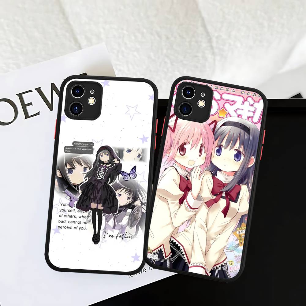 Cute Anime Puella Magi Madoka Magica Silicone Case For IPhone 16 15 14 13 12 11 Pro Max Plus X XS MAX Shockproof Matte Cover