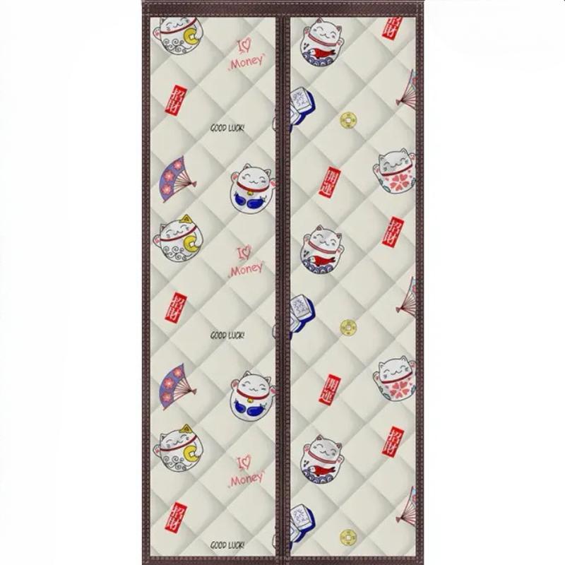 

Зимняя ветрозащитная занавеска для двери, изоляция дверного проема, толстая, самовсасывающая, звукоизоляционная, для холодного воздуха, хлопковая занавеска для спальни 90*210