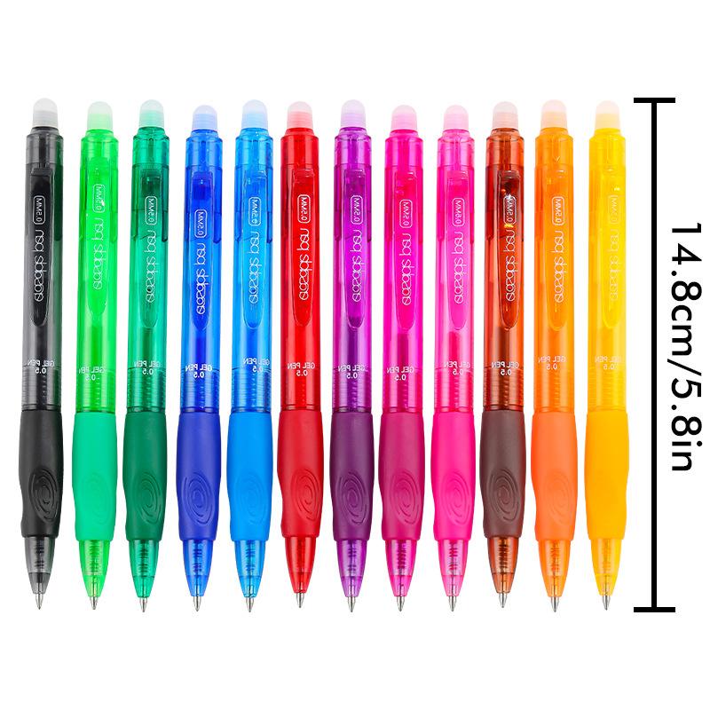 Click-Action Erasable Thermosensitive Magic Eraser Ballpoint Pen 0.5mm Plastic -Style Colorful Quick-Drying