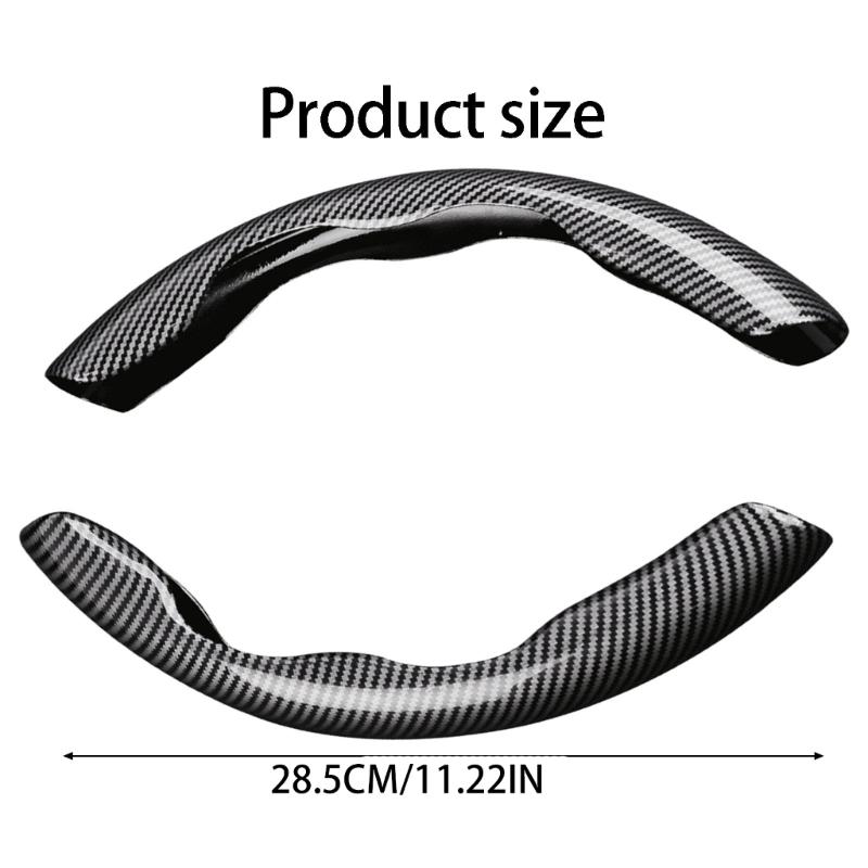 Set Of 2 Elegant Carbon Fiber Design Steering Wheel Covers Strong Natural Fiber Construction Case for Season Use