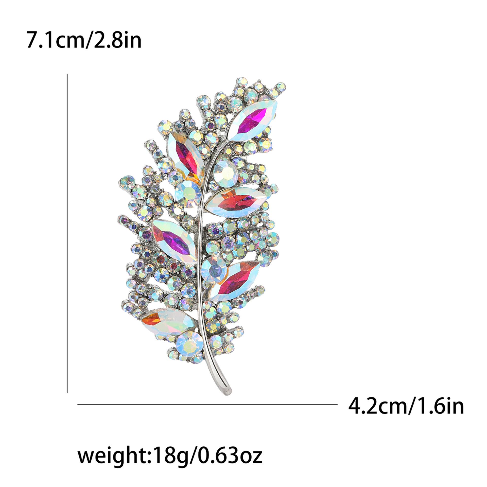 

Модная креативная брошь в виде листа с бриллиантами, темпераментная женская анти-легкая шелковая пряжка для шарфа, ювелирная булавка