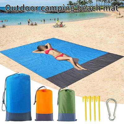 2x2.1cm Large Waterproof Beach Mat Anti-sand Blanket Folding Camping Mat Pocket Portable Mattress Lightweight Outdoor Picnic Pad