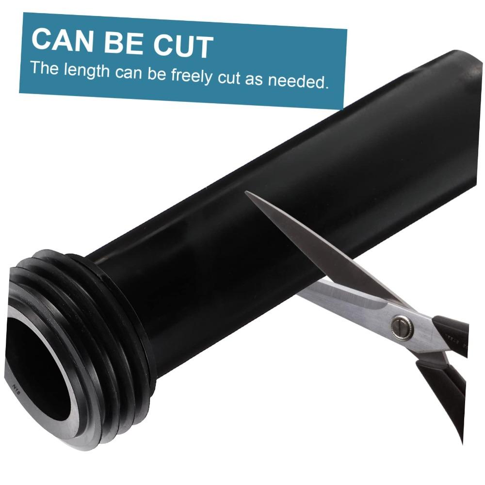 2pcs Black Toilet Parts PP Rear Discharge Toilet Lengthened Flushing Tube Toilet Waste Pipe