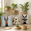 Double-Sided Printed Pillow Covers, Cartoon Funny Dog Illustrations Print Cushion Cases, Cozy Home Decor Bedroom Living Room