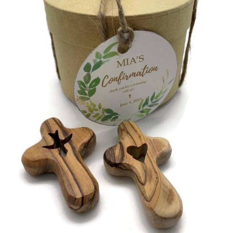 Olived Wood Pocket Crosses Comfort and Prayer Crosses Hand Held Wooden Crosses Small Palms Size Crosses Christian Gift