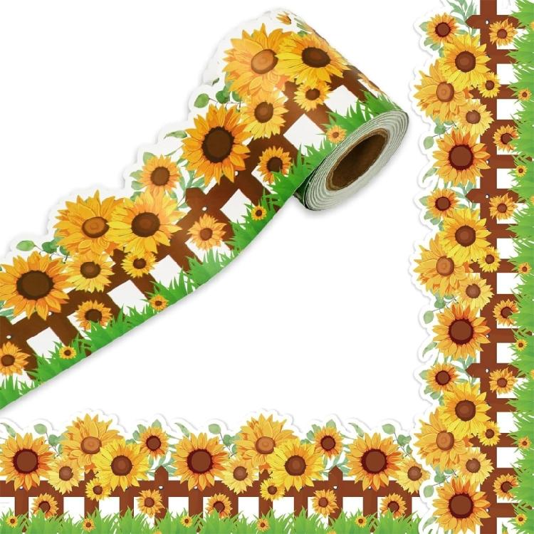 

10m Flowers Classroom Borders Back-to-School Bulletin Board Trim Decorations Flowers Bulletin Board Borders