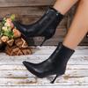 French Retro Thin Heel Fashion Boots  Autumn and Winter New Thin Boots Leather Fashion Short Boots