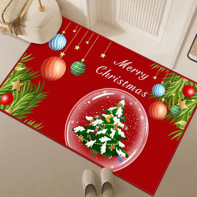 Non-Slip Christmas Cartoon Floor Mat for Entryway, Living Room, and Bathroom