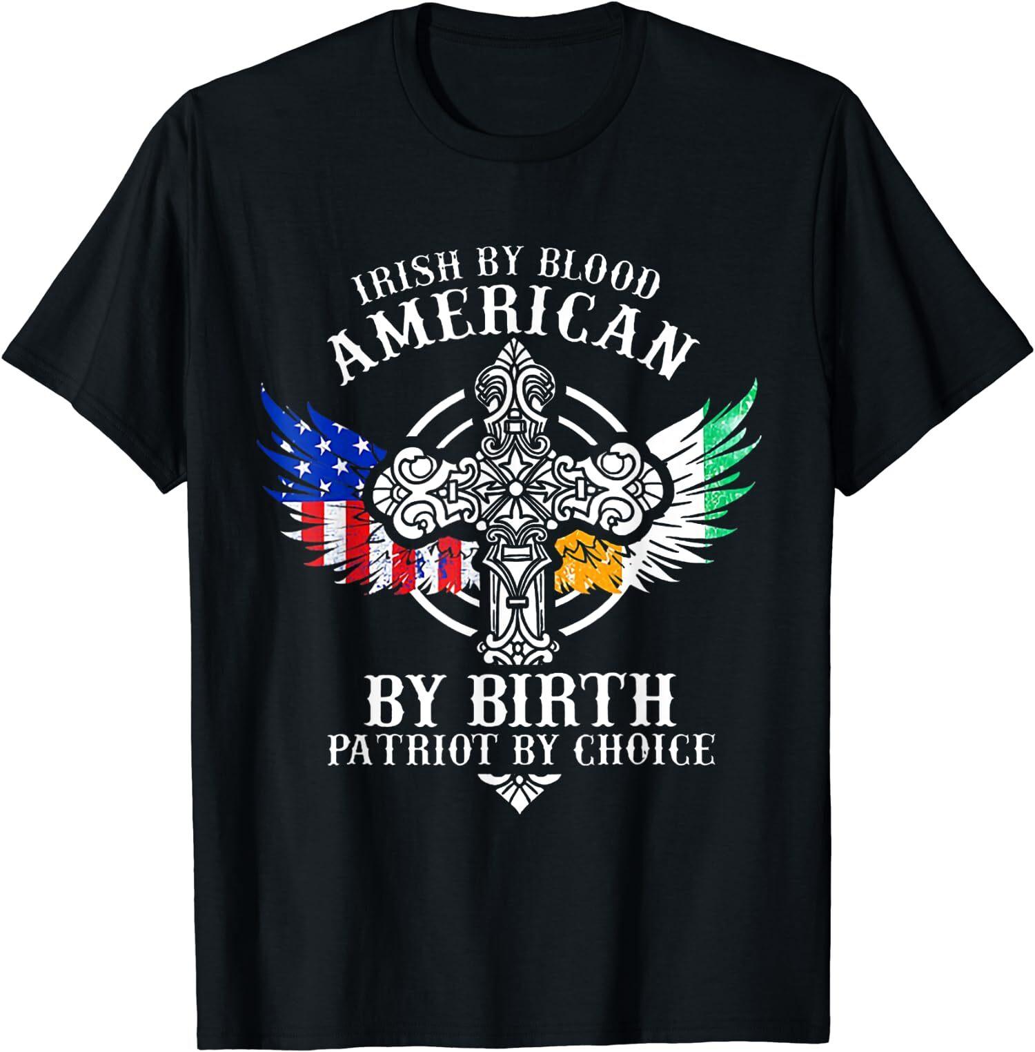 NEW LIMITED Vintage Irish By Blood American By Birth Patriot By Choice T-Shirt XXL