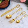European Look Luxury Cutlery Complete Set Knife Fork Spoon Stainless Steel Tableware Stylish Dinnerware Hangable Design 32Pcs Creativity