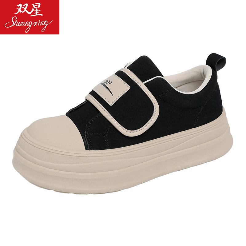 Double star spring platform canvas shoes year new Velcro student retro classic small