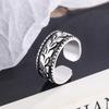 New Retro Jewelry Temperament Leaf   Copper Personality Wide Embossed Olive Leaf Opening Rings