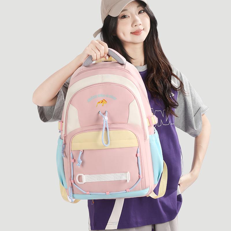 Schoolbag Schoolbag Ins Wind Girl Cute Korean Version High School Backpack Contrasting Color Foreign Style Backpack Storage Bag Wholesale
