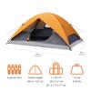 AmazonBasics Dome Tent for 4 People with x x Orange and Grey Rainfly, 2.7 2.1 1.2m,