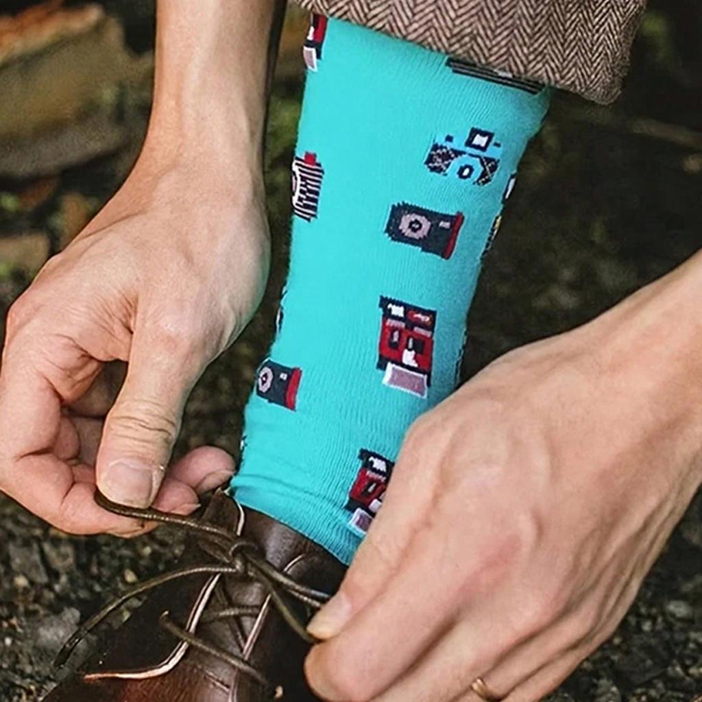 Unisex Cotton Long Socks for Men and Women - Trendy Printed Design for Daily Wear