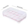 15 Grids Egg Storage Box Egg Carton PP Case Egg Box Tray with Lid Drawer Refrigerator Cases Compartment Storage Egg Rack Support