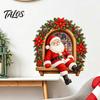 Seasonal Balcony Glass Decor Santa Claus Wall Sticker, Waterproof Removable PVC Decal, Easy Install Window Murals Decorative Art for Doors And