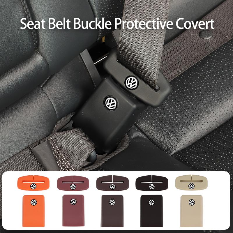 ear1 Car Silicone Seat Belt Buckle Covers Scratch-Resistant Protective Covers Car Interior Accessories For VW Golf Polo Tiguan Passat