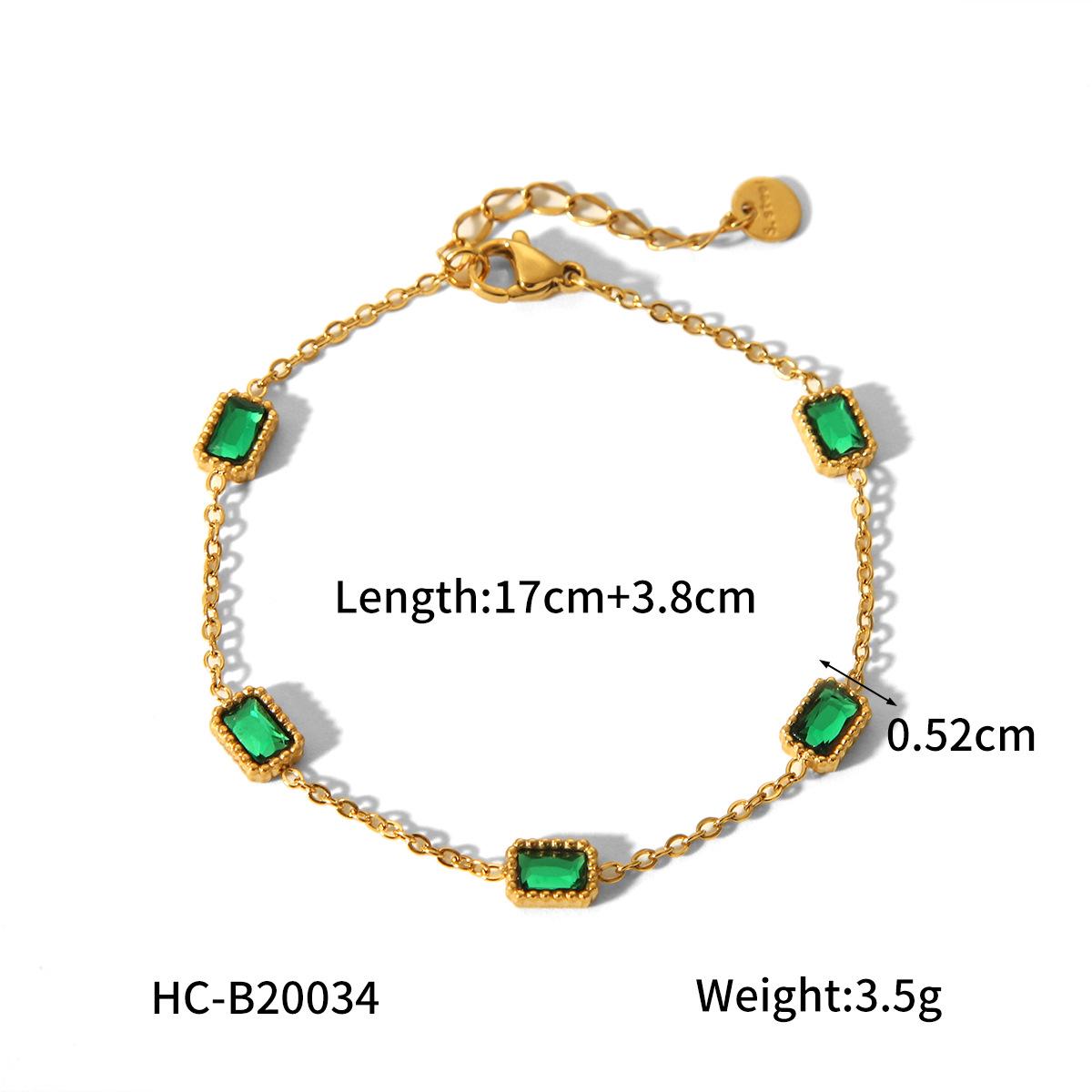 

Женский браслет из титановой стали с 18-каратным золотым покрытием и цирконом - европейская и американская модная бижутерия