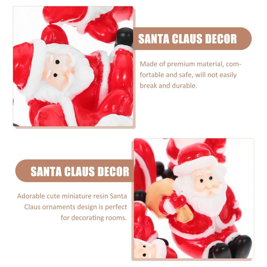 POPETPOP Christmas Santa Claus Figurines, Ornaments, Miniatures, 12 Pieces (Mixed Styles Shipped)