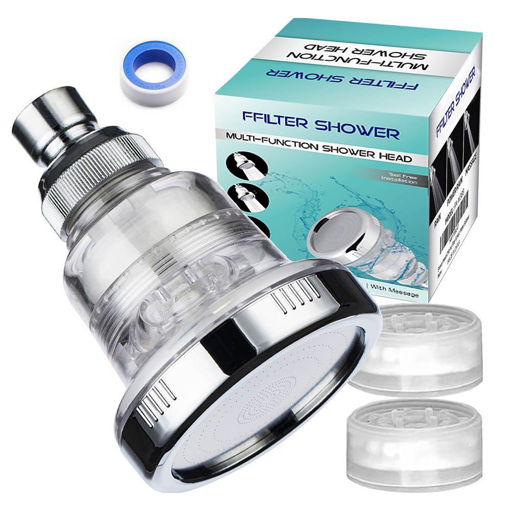 1PC 8cm Panel Overhead Shower Head Filter Element Triple Function 1PC ABS Electroplated Adjustable Booster Head
