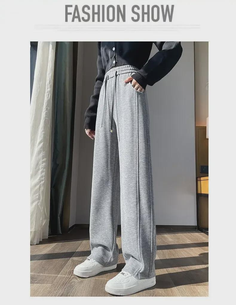 High-Waisted Pink Wide-Leg Pants for Women - Slimming, Casual, Spring/Autumn