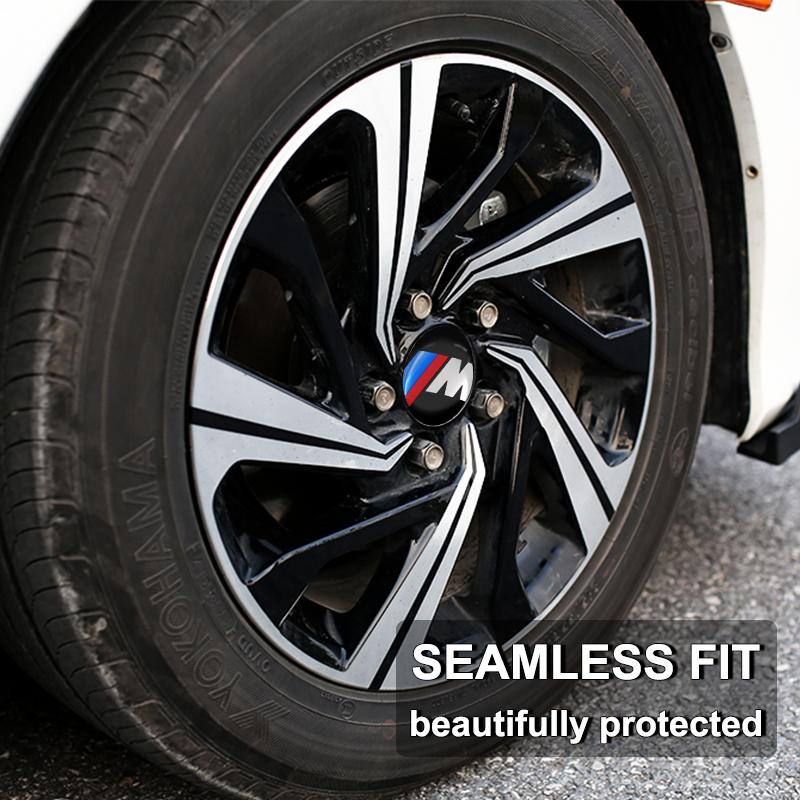 4 stk 56mm Aluminiumslegering Bil Hjul Senter Dekal Nav Klistremerke For BMW M E34 E36 E60 E90 E46 E39 E70 F10 F20 F30 X5 X6 X1 M3 M5 M6 E71 F01 F02 F87