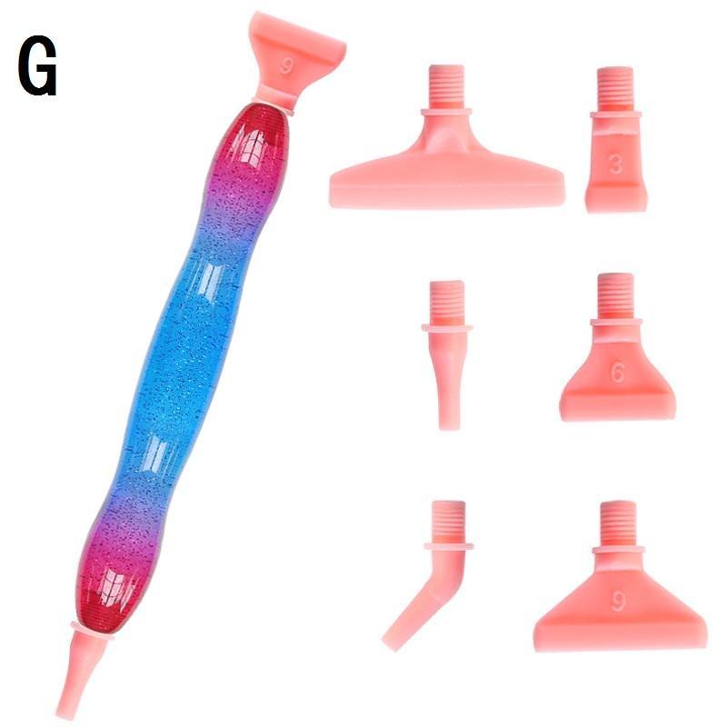 Outil de peinture diamant 5D, stylo à pointe en résine, nouveau stylo de peinture diamant avec conception de fil, Kits de têtes de stylo multi-placeurs