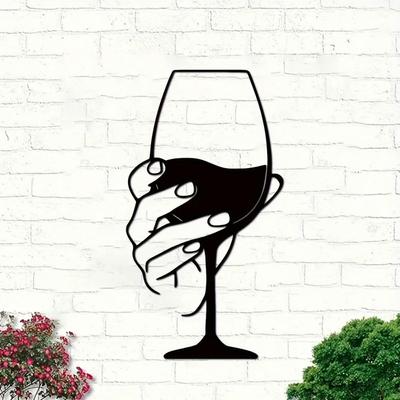 Elegant Wine Glass Metal Wall Art - Chic Modern Decor. Indoor & Outdoor. Perfect for Wine Lovers and Stylish Spaces!