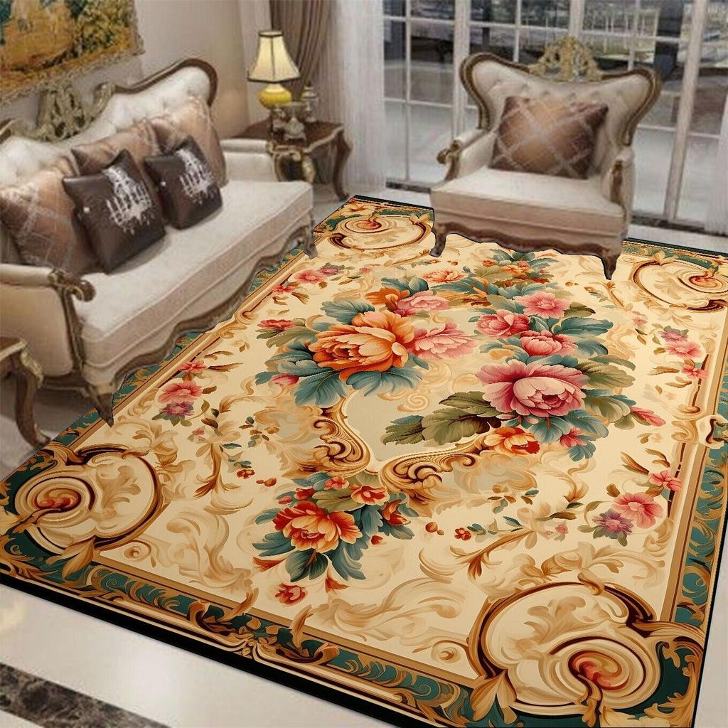 European Luxury Home Decorative Carpets for Living Room Classical Large Area Rug for Bedroom Easy Cleaning Hall Table Mat Carpet