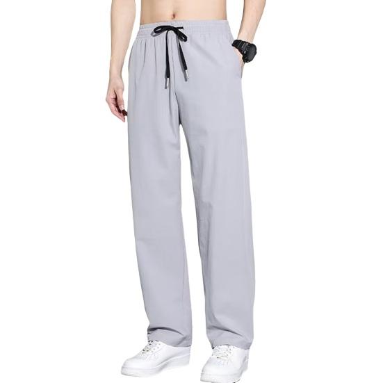 Pánské sportovní kalhoty Ledové hedvábí Rychleschnoucí Boční kapsy Stahovací šňůrka v pase Elastické Volné Jednobarevné Tepláky na trénink Jogging Dlouhé