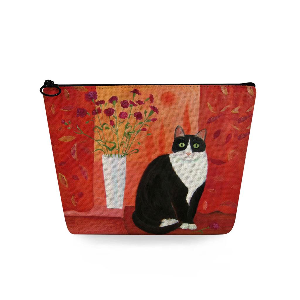 Women Cat Print Cosmetic Bag Toiletries Organize Travel Storage Case  6384