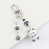 Cute Cartoon Flocking Panda Phone Lanyard  Panda Keychain Mobile Phone Chain Lovely Bag Pendant Couple Keyring