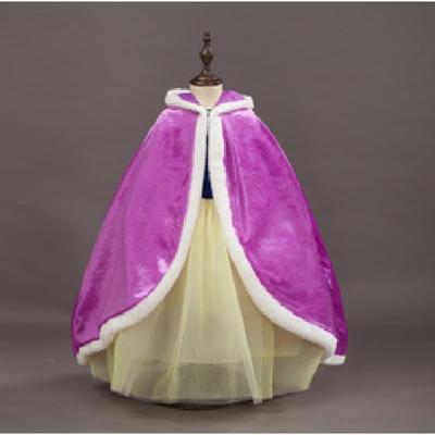 Venta al por mayor, carnaval, Navidad, vestido de princesa para niñas, fiesta, invierno, niños, princesa con capucha, capa para