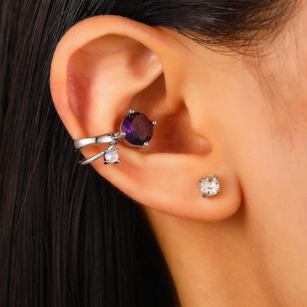 Zircon Leaf Ear Clip Set: Stylish Ear Cuff for a Unique Look (No Piercing Needed)