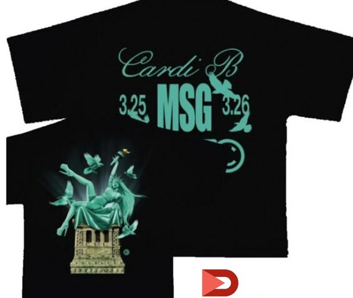 Cardi B HOT NEW 26 tour 2 sides T-shirt black 1F2839 L