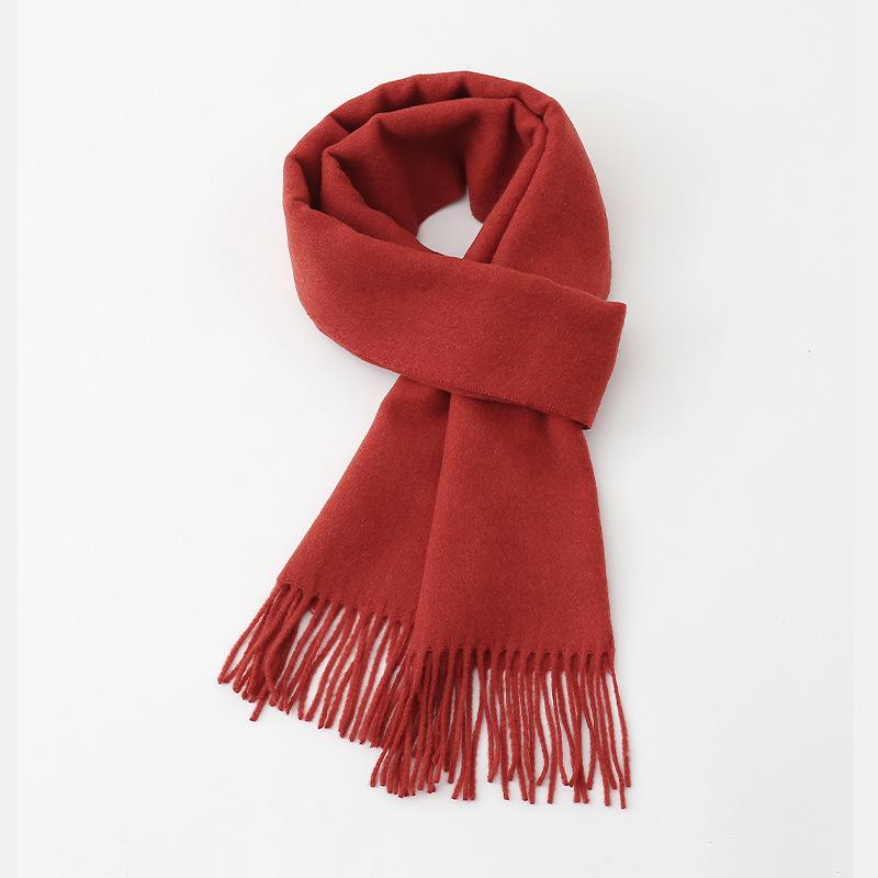 Luxury Autumn Winter Korean Plaid Scarf Women Thickening Warm Tassel Shawl Cashmere Muffler Fashion Designer Scarves