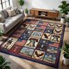 America 250th Anniversary Area Rug Patriotic Statue of Liberty Liberty Bell Print Floor Mat for Living Room Bedroom Home Decor