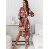 Lace-up Chiffon Office Lady Dress New Vintage Party Dress