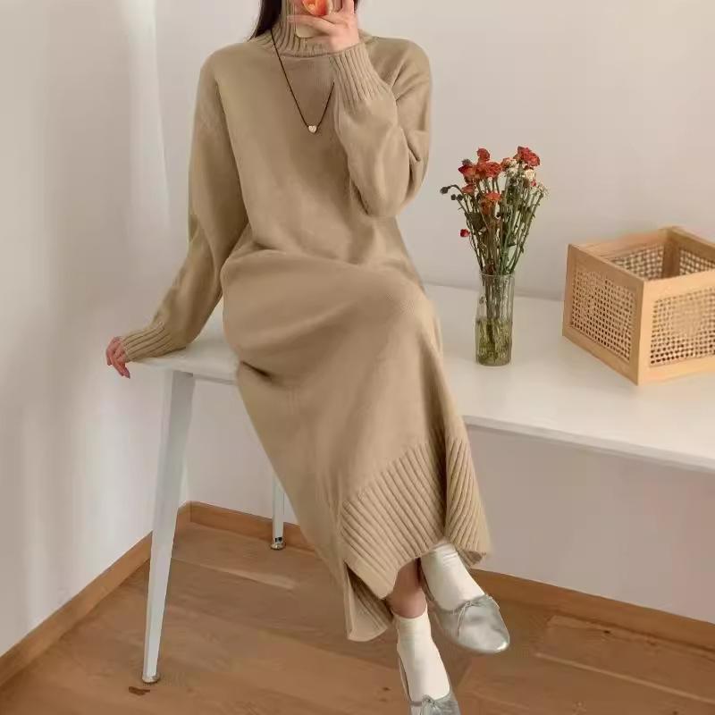 New autumn and winter knitted dress loose big board temperament lazy bottoming shirt sweater women