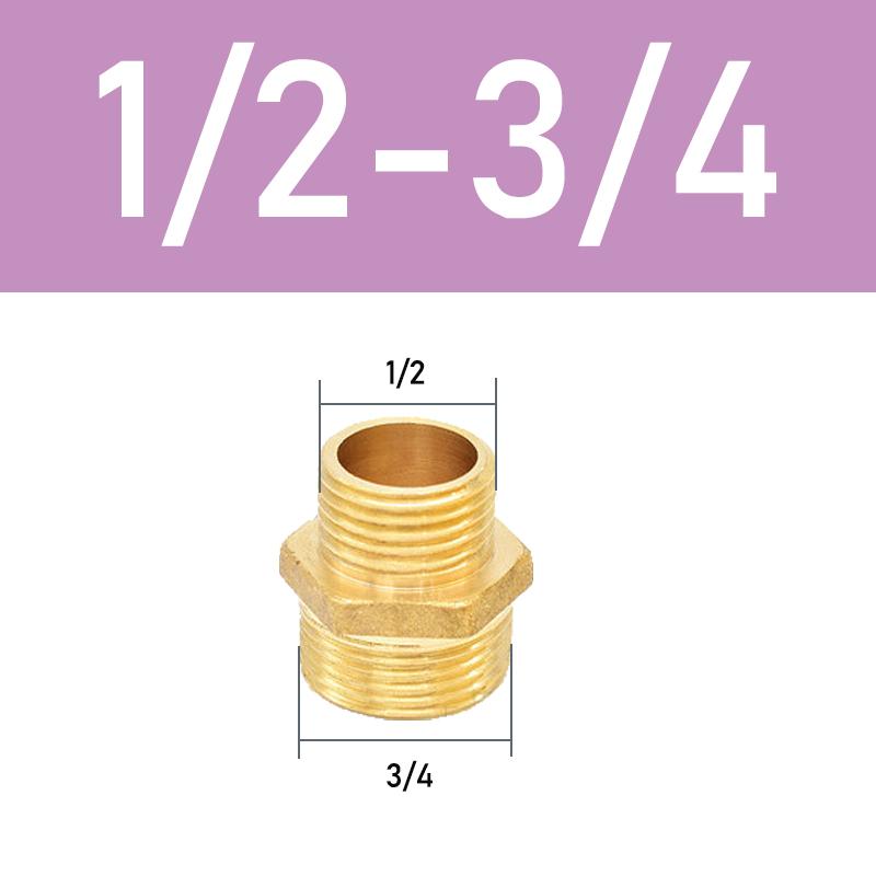 Mässingsrör Hex Nippelkoppling Snabbkoppling Adapter 1/8 1/4 3/8 1/2 3/4 1 Hane till Hane Gänga Vatten Olja Gas Anslutning