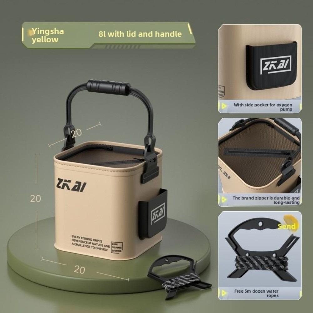 Multifunctional Fishing Bucket with Handle Thickened Water Bucket Storage Container Portable Wear-resistant Foldable Fish Bucket