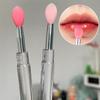 1/3PC Portable Lip Brush Multifunctional Soft Silicone Head Lip Balm Lipstick Applicator with Cover Professional Makeup Brushes